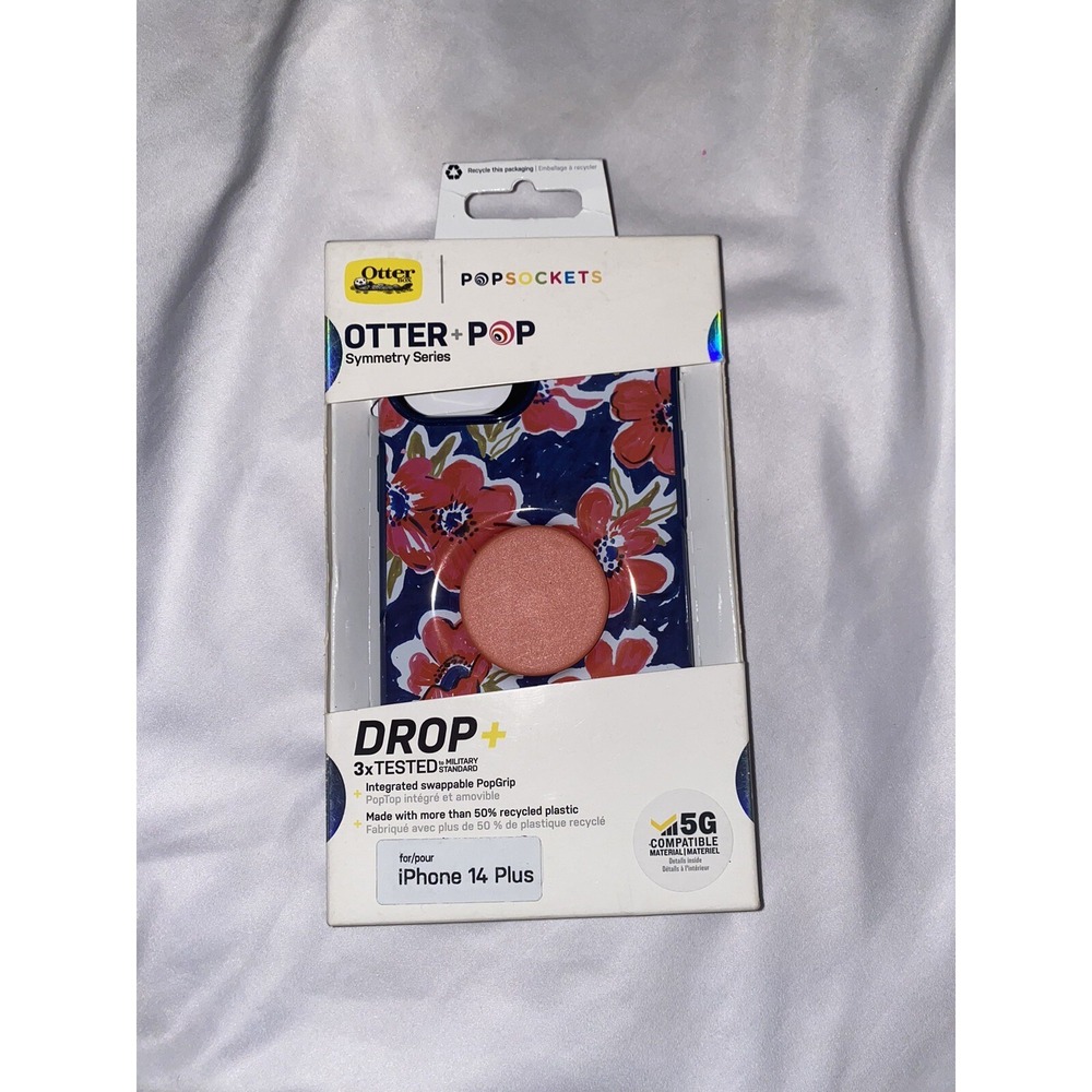 Brand New OtterBox Otter+Pop Symmetry  Series Case Apple iPhone 14 Plus Flower